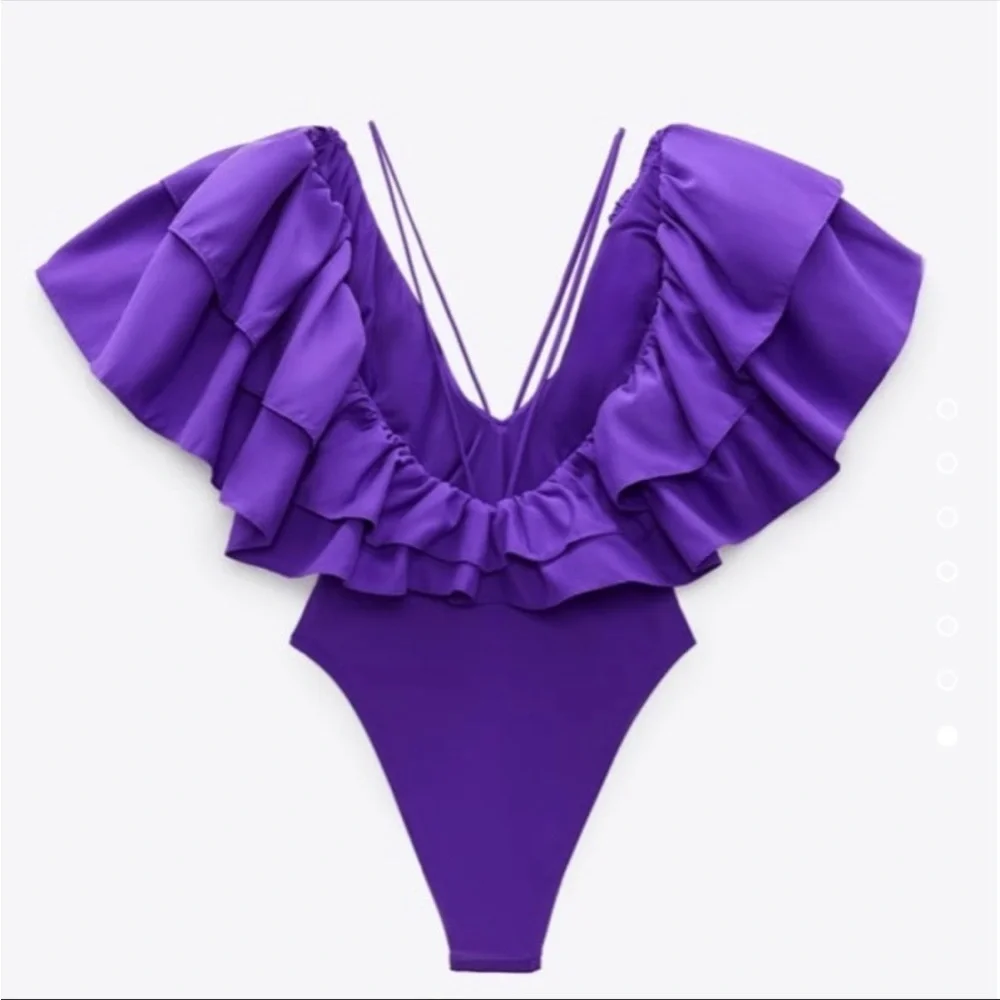 Zara Large Ruffle Swimsuit. NWT. Size Small